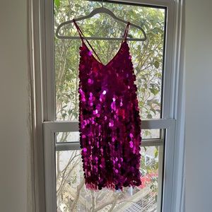 Pink Sequin Bachelorette Mini Dress